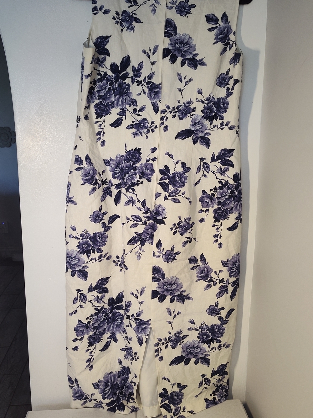 Sheri Martin Cream Dress with Navy Floral Print #781 - Picture 2 of 2